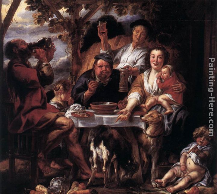 Eating Man painting - Jacob Jordaens Eating Man art painting